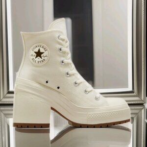 Women's Converse Chuck 70 De Luxe Heel - Egret/Egret/Black - Size 7